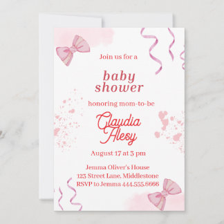Invitación Baby Shower de Coquette editable 3