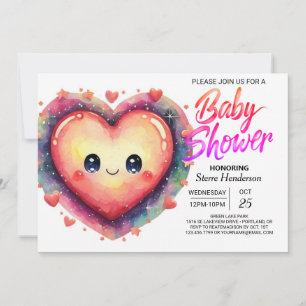 Invitación Baby Shower de corazones rosados muy queridos