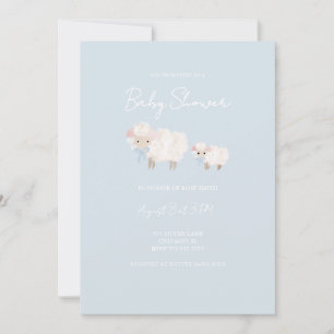 Invitación Baby Shower de Cordero Azul