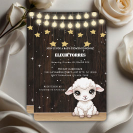 Invitación Baby Shower de cordero blanco ruso