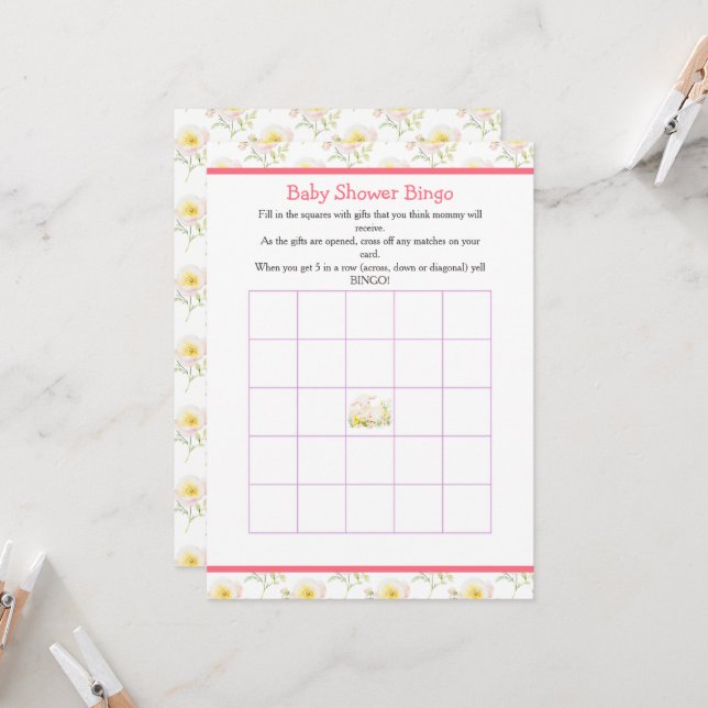 Invitación Baby Shower de cordero de primavera (Anverso/Reverso In Situ)