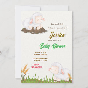 Invitación Baby Shower de cordero pequeño