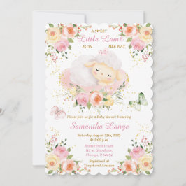 Invitación Baby Shower de cordero pequeño