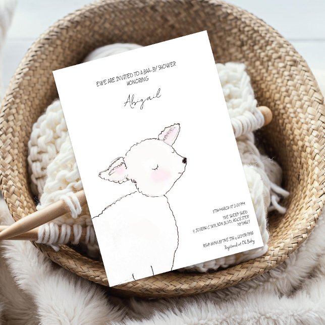 Invitación Baby Shower de cordero pequeño (Subido por el creador)