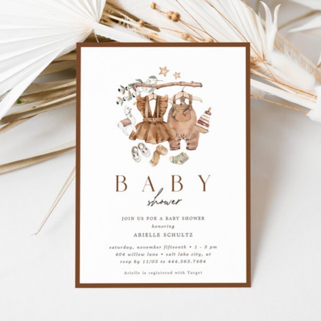 Invitación Baby Shower de cosecha rusa neutra de género (Subido por el creador)