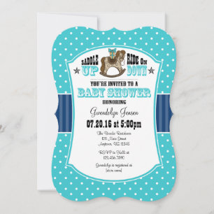 Invitación Baby Shower de Cowboy azul turquesa