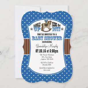 Invitación Baby Shower de Cowboy Blue Brown