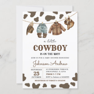 Invitación Baby Shower de Cowboy marrón personal