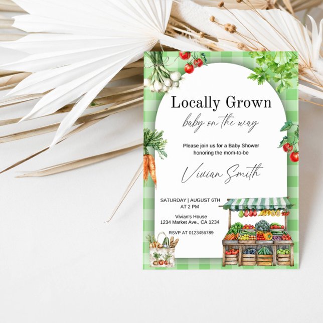 Invitación Baby Shower de crecimiento local: cultivo a tabla (Subido por el creador)