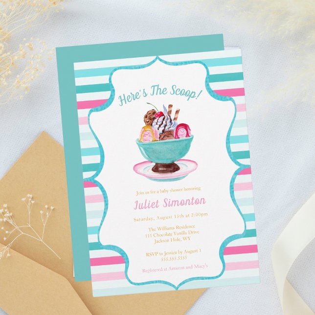 Invitación Baby Shower de crema de hielo acuática (Subido por el creador)