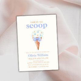 Invitación Baby Shower de crema de hielo de Bow de verano
