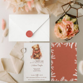 Invitación Baby Shower de Cuadros de Agua Cubierta Bearly Wai