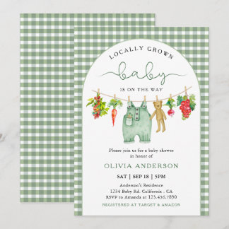 Invitación Baby Shower de Cuadros de Mercadillo de Granjero d