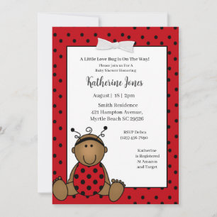 Invitación Baby Shower de Cuadybug Red Afroamericano