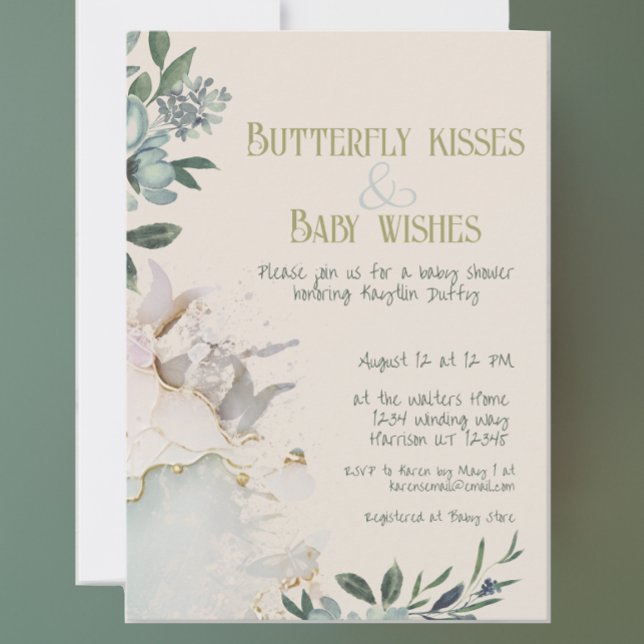 Invitación Baby Shower de cuento de hadas de mariposa encanta (Subido por el creador)