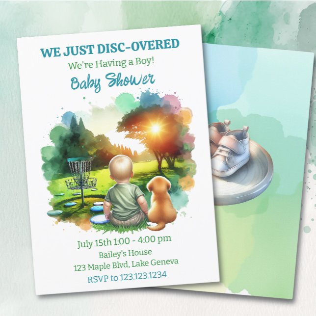 Invitación Baby Shower de Cute Disk Golf Boy (Subido por el creador)
