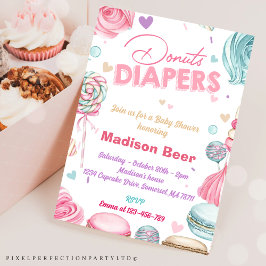 Invitación Baby Shower de Cute Donuts Diapers
