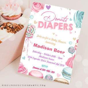 Invitación Baby Shower de Cute Donuts Diapers