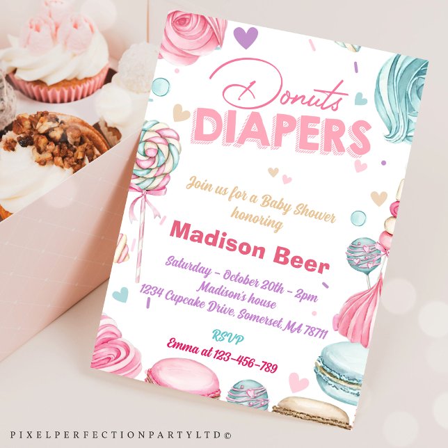 Invitación Baby Shower de Cute Donuts Diapers (Subido por el creador)