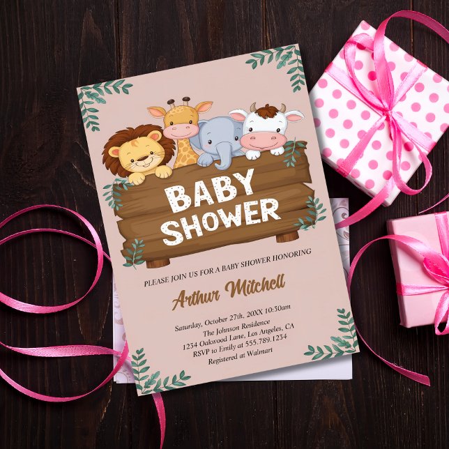 Invitación Baby Shower de Cute Forest Friends (Subido por el creador)