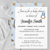 Baby Shower de Cute Simple Blue Boy