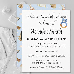 Invitación Baby Shower de Cute Simple Blue Boy