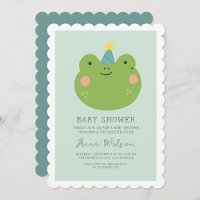 Baby Shower de Cute Verde Sage de Rana Cuta