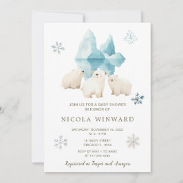 Invitación Baby Shower de Cute Winter Polar Bears