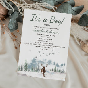 Invitación Baby Shower de Deer Boy Country Woodland Forest
