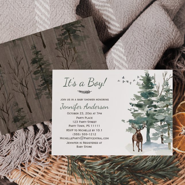 Invitación Baby Shower de Deer Boy Country Woodland Forest (Subido por el creador)