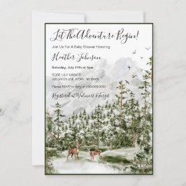 Invitación Baby Shower de Deer de la Selva Watercolor