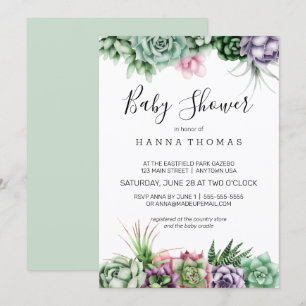Invitación Baby Shower de Deert Succulent