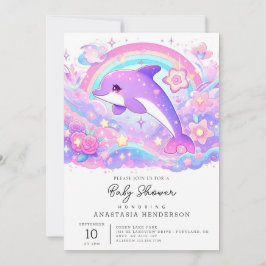 Invitación Baby Shower de delfín mágico moderno