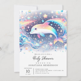 Invitación Baby Shower de delfines pequeños encantados