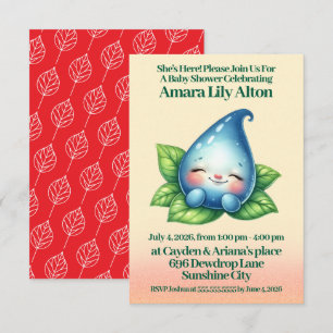 Invitación Baby Shower de Dewdrop bebé que duerme
