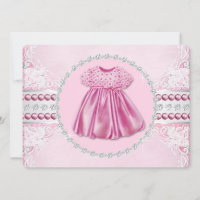 Baby Shower de diamantes rosados y perlas de bonit