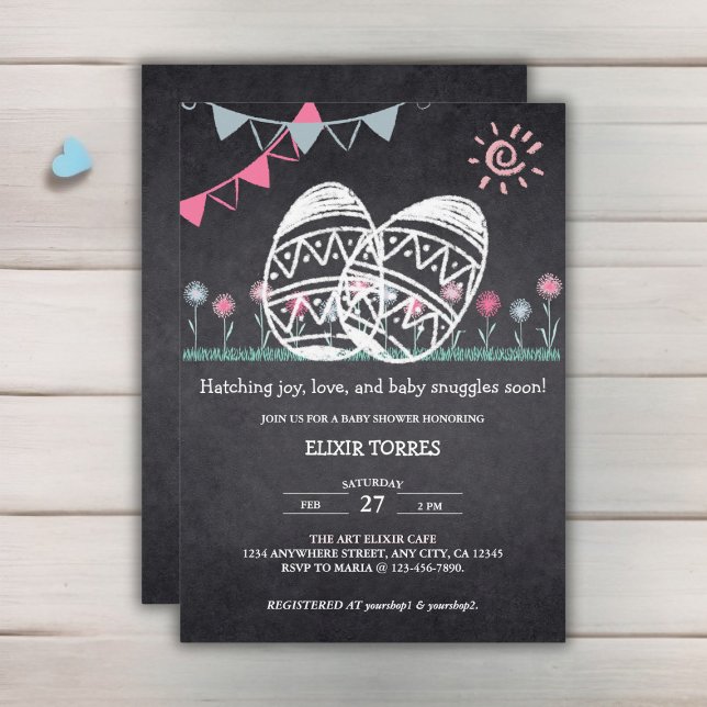Invitación Baby Shower de dibujo de tablero de ajedrez de Pas (Subido por el creador)