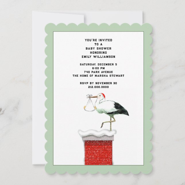 Invitación Baby Shower de Diciembre (Anverso)