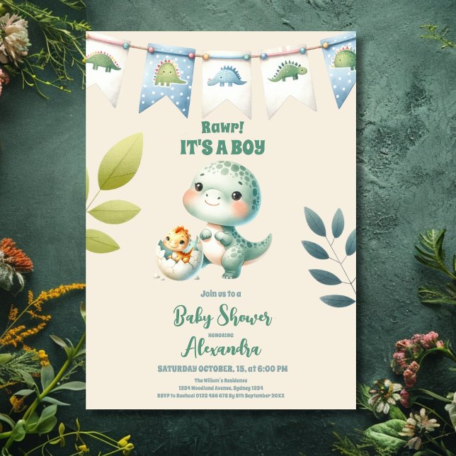 Invitación Baby Shower de Dinosaur (Subido por el creador)