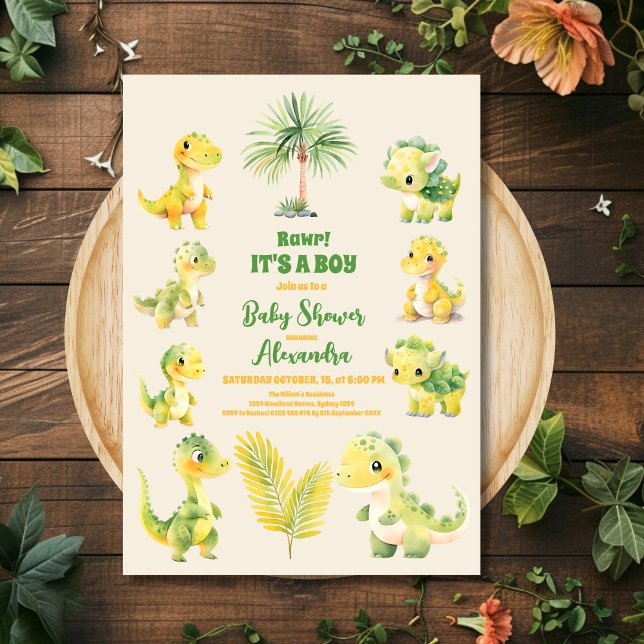 Invitación Baby Shower de Dinosaur (Subido por el creador)