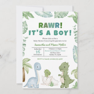 Invitación Baby Shower de Dinosaur
