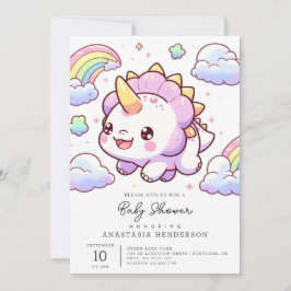 Invitación Baby Shower de Dinosaurio mágico divertido