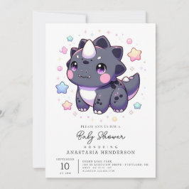 Invitación Baby Shower de Dinosaurio Simple Mítico