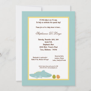 Invitación Baby Shower de dinosaurios 5x7