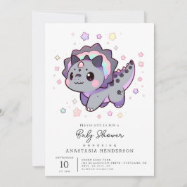 Invitación Baby Shower de Dinosaurios alegres