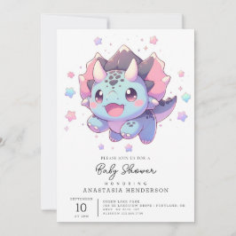 Invitación Baby Shower de dinosaurios dulces míticos