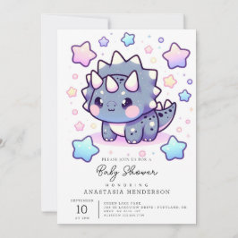 Invitación Baby Shower de dinosaurios encantados míticos