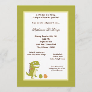 Invitación Baby Shower de dinosaurios las 24 horas
