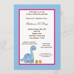 Invitación Baby Shower de dinosaurios las 24 horas