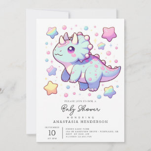 Invitación Baby Shower de dinosaurios prehistóricos soñados